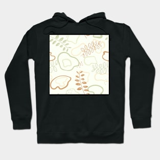 Modern white plant pattern Hoodie